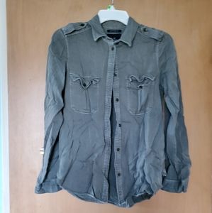 American Eagle Army Green Button up